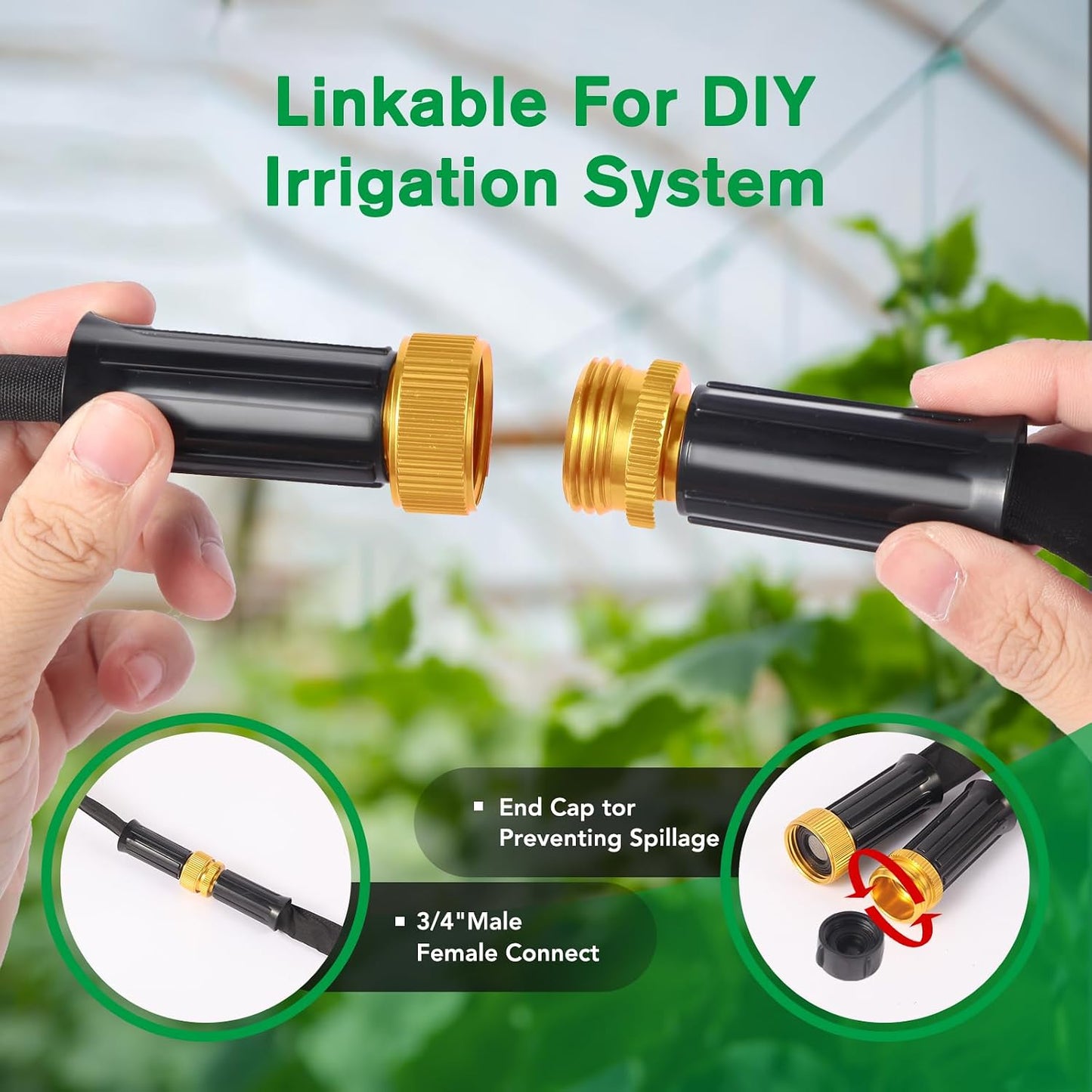 Thickened Flat Soaker Hose 100 ft, Flat Drip Irrigation Hose for Garden, 100/50/25 ft Lawn & Patio Watering System - Heavy Duty, Leak Proof, Flexible, Easy Setup(100FT(50 * 2))