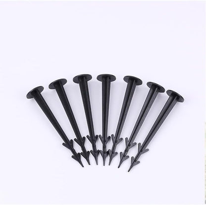 50 Pack 4.5 Inch Plastic Garden Stakes, Heavy Duty Landscape Anchoring Spikes for Weed Fabric, Tarp, Tent, Edging & Ground Fixing, Black