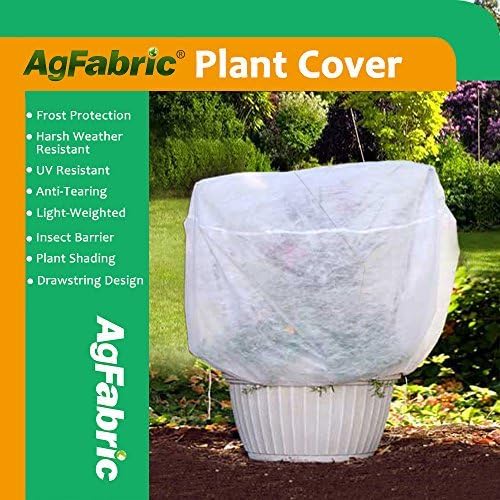 Plant Covers Freeze Protection H48 x55 0.9oz Plant Frost Protection Covers Plant Protection Winter Cover Drawstring Bags Cold Frost Blanket,White - Colors A