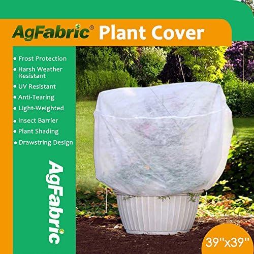 Plant Covers Freeze Protection H48 x55 0.9oz Plant Frost Protection Covers Plant Protection Winter Cover Drawstring Bags Cold Frost Blanket,White - Colors A