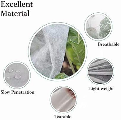 Plant Covers Freeze Protection H48 x55 0.9oz Plant Frost Protection Covers Plant Protection Winter Cover Drawstring Bags Cold Frost Blanket,White - Colors A