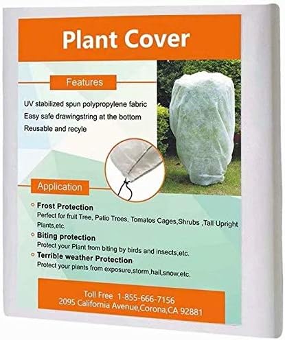 Plant Covers Freeze Protection H48 x55 0.9oz Plant Frost Protection Covers Plant Protection Winter Cover Drawstring Bags Cold Frost Blanket,White - Colors A