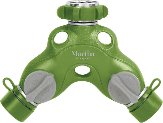 MTS-TA2M 2-Way Metal Body Heavy-Duty Garden Hose Tap Adapter Faucet Y-Splitter