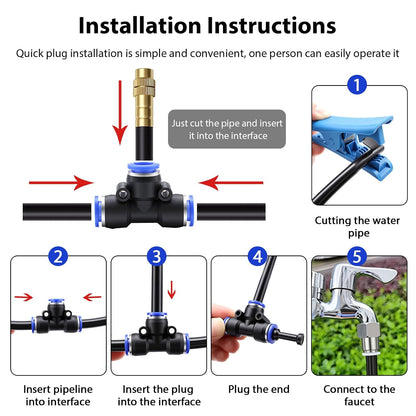 50FT 5/16 inch 360° Adjustable Drip Irrigation Kits Automatic Garden Watering Misting Atomizing System with 16pcs Bendable Nozzles for Yard, Lawn, Plant, Greenhouse, Garden(5/16 inch Hose)