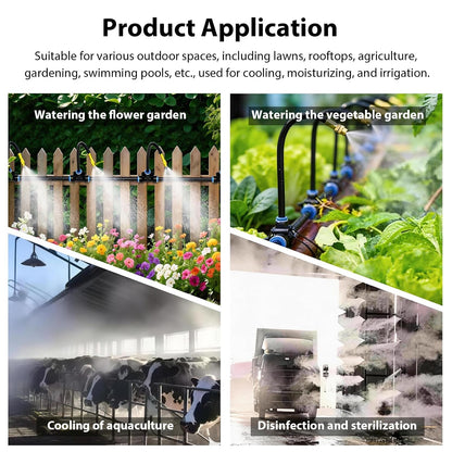 50FT 5/16 inch 360° Adjustable Drip Irrigation Kits Automatic Garden Watering Misting Atomizing System with 16pcs Bendable Nozzles for Yard, Lawn, Plant, Greenhouse, Garden(5/16 inch Hose)