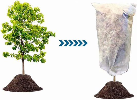 Plant Cover Freeze Frost Protection Bag Dia4'x50' 1.5oz,Shrub Jacket for Cold Winter Weather,White