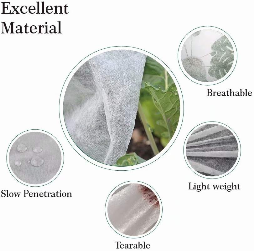 Plant Cover Freeze Frost Protection Bag Dia4'x50' 1.5oz,Shrub Jacket for Cold Winter Weather,White