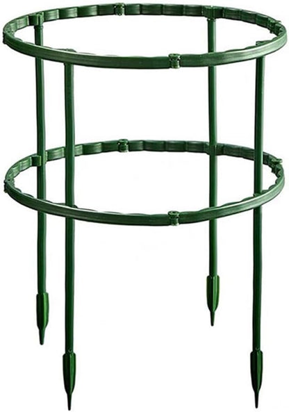Plastic Plant Support Stakes, Large DIY Plant Support Ring Plant Support Cage, Garden Flower Support for Tomato,Monstera, Peony, Hydrangea, Climbing Plants Indoor Outdoor (Green, 10 Pack)
