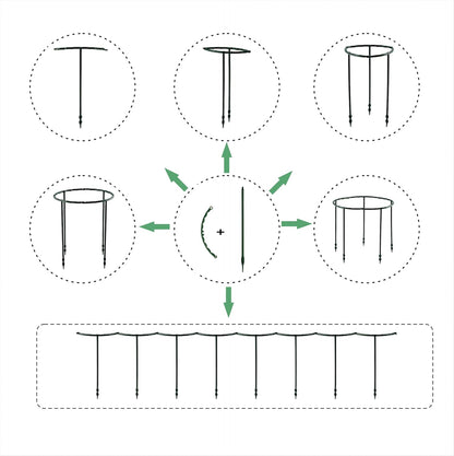 Plastic Plant Support Stakes, Large DIY Plant Support Ring Plant Support Cage, Garden Flower Support for Tomato,Monstera, Peony, Hydrangea, Climbing Plants Indoor Outdoor (Green, 10 Pack)