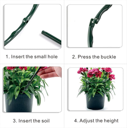 Plastic Plant Support Stakes, Large DIY Plant Support Ring Plant Support Cage, Garden Flower Support for Tomato,Monstera, Peony, Hydrangea, Climbing Plants Indoor Outdoor (Green, 10 Pack)