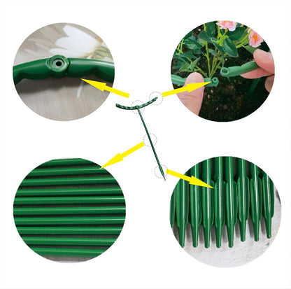 Plastic Plant Support Stakes, Large DIY Plant Support Ring Plant Support Cage, Garden Flower Support for Tomato,Monstera, Peony, Hydrangea, Climbing Plants Indoor Outdoor (Green, 10 Pack)