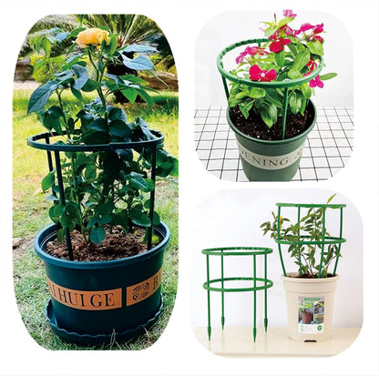 Plastic Plant Support Stakes, Large DIY Plant Support Ring Plant Support Cage, Garden Flower Support for Tomato,Monstera, Peony, Hydrangea, Climbing Plants Indoor Outdoor (Green, 10 Pack)