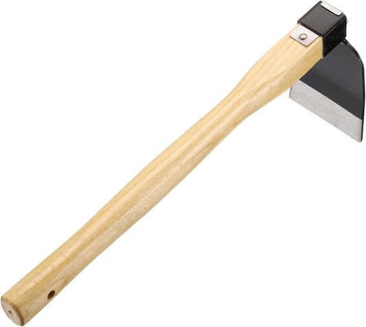 Garden Hoe 15" x 3.94" Steel Hoe Garden Tool Anti-Rust with Non-Slip Wooden Handle Edger Weeder Shovel for Backyard Loosening Farm Planting Weeding