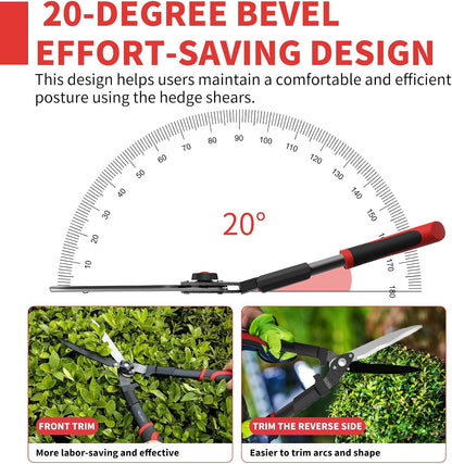 23" Heavy Duty Hedge Shears, 9" Wavy Blade Clippers