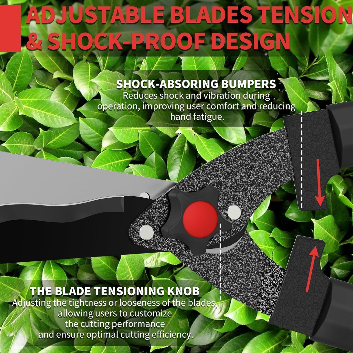 23" Heavy Duty Hedge Shears, 9" Wavy Blade Clippers