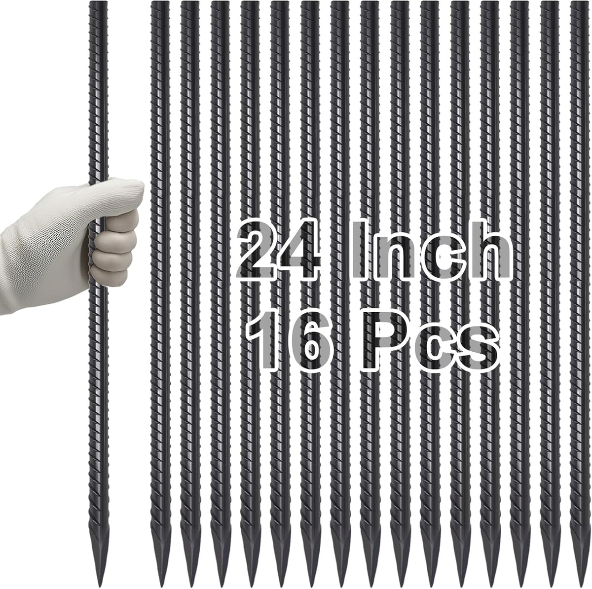 Straight Rebar Stakes 24 Inch Ground Concrete Form Stakes Heavy Duty