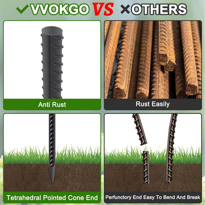 Straight Rebar Stakes 24 Inch Ground Concrete Form Stakes Heavy Duty