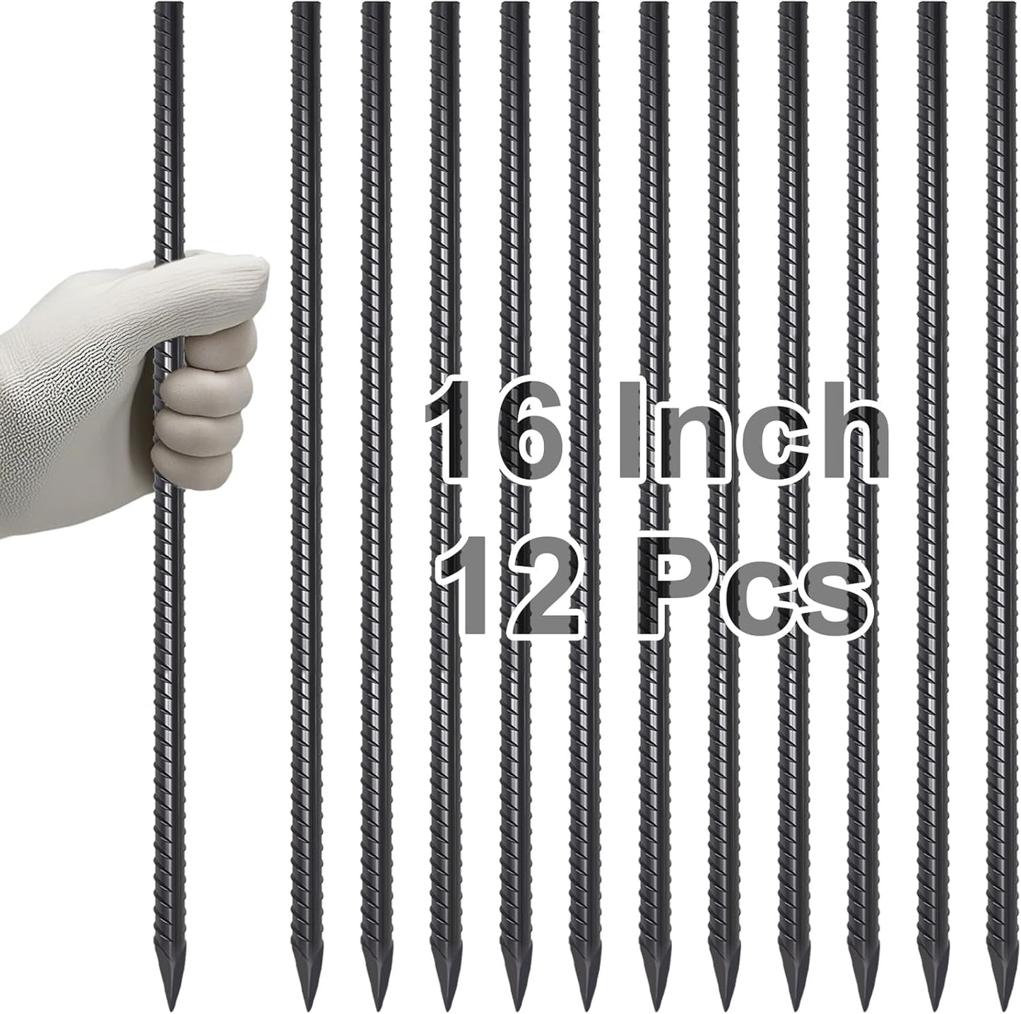 Straight Rebar Stakes 24 Inch Ground Concrete Form Stakes Heavy Duty