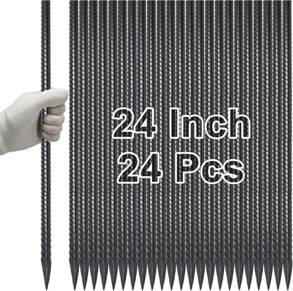 Straight Rebar Stakes 24 Inch Ground Concrete Form Stakes Heavy Duty