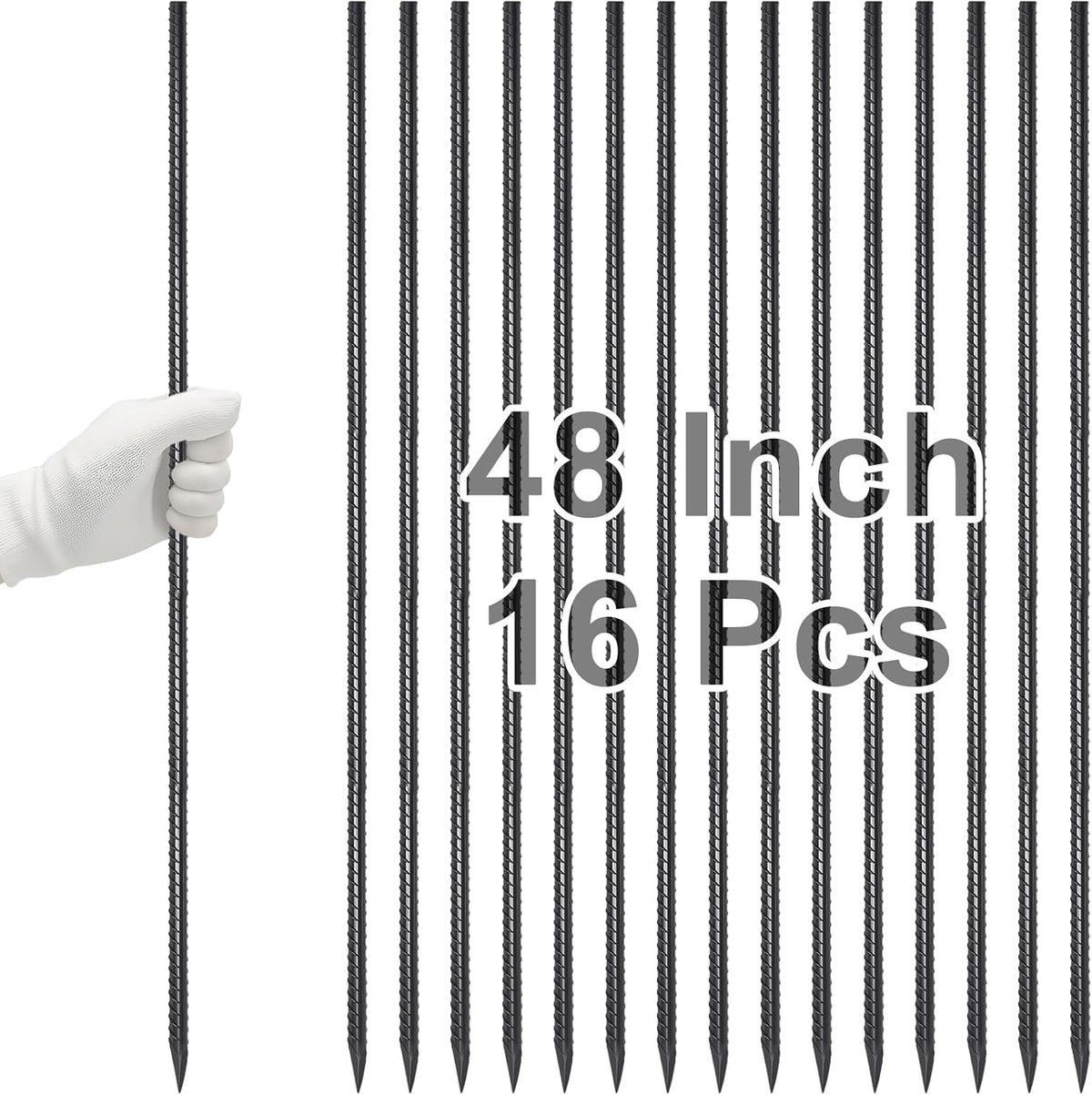 Straight Rebar Stakes 24 Inch Ground Concrete Form Stakes Heavy Duty