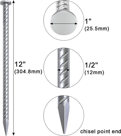 Straight Rebar Stakes 24 Inch Ground Concrete Form Stakes Heavy Duty