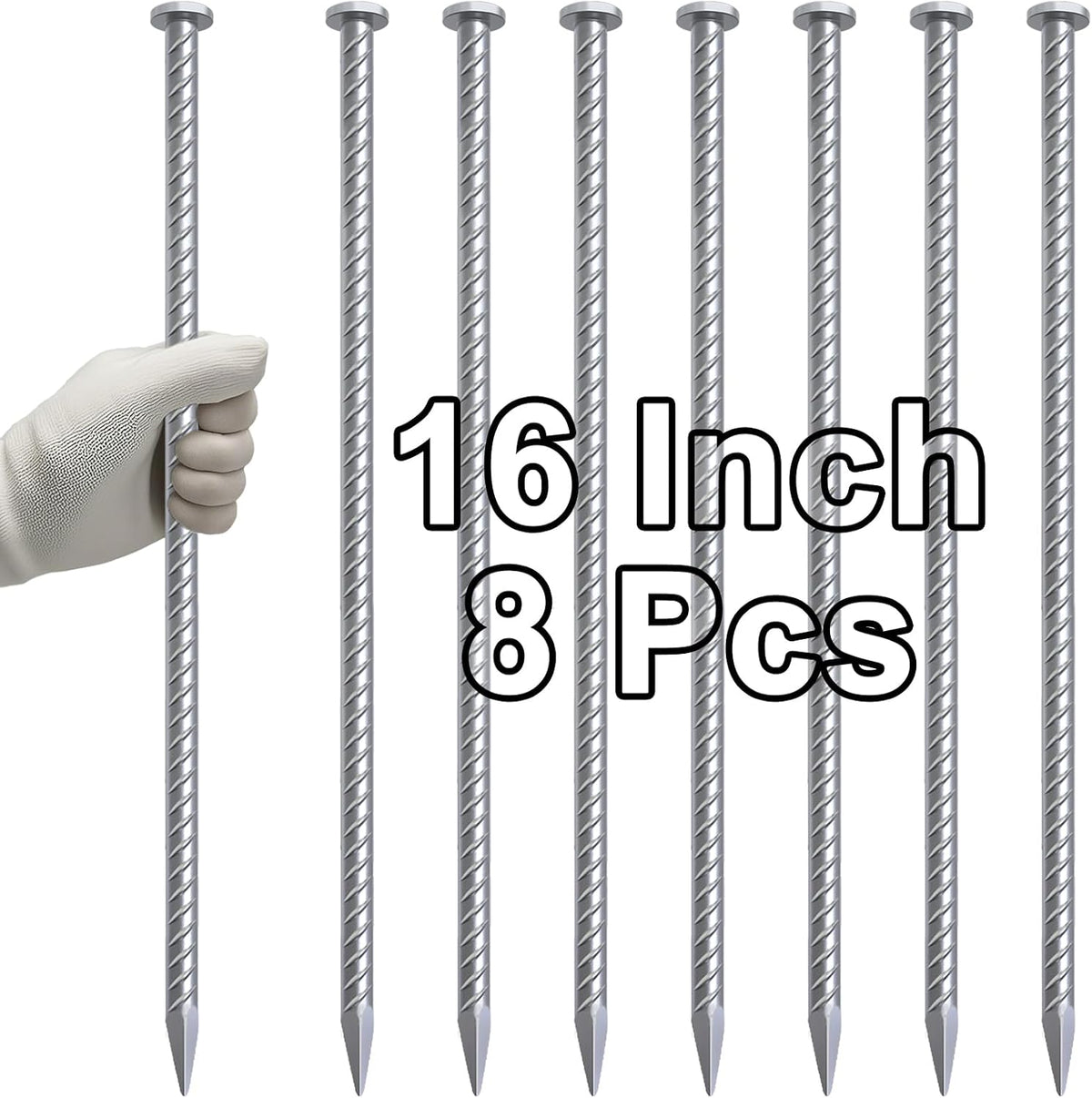 Straight Rebar Stakes 24 Inch Ground Concrete Form Stakes Heavy Duty