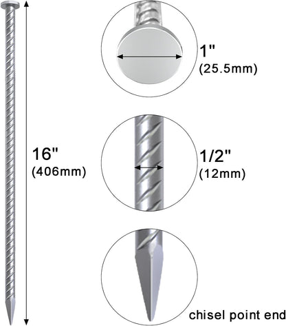 Straight Rebar Stakes 24 Inch Ground Concrete Form Stakes Heavy Duty