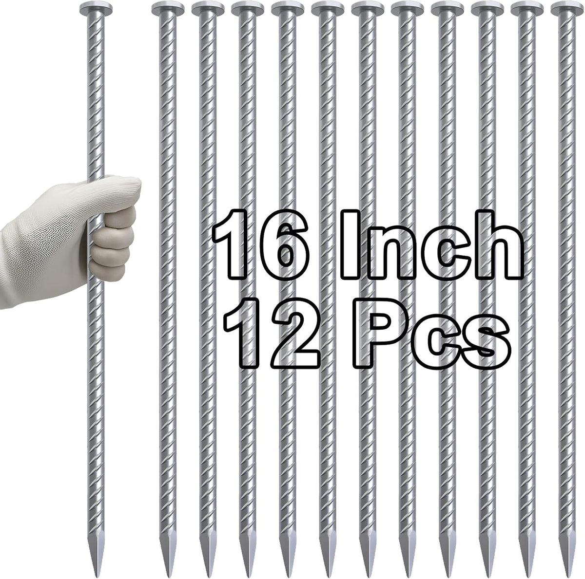 Straight Rebar Stakes 24 Inch Ground Concrete Form Stakes Heavy Duty