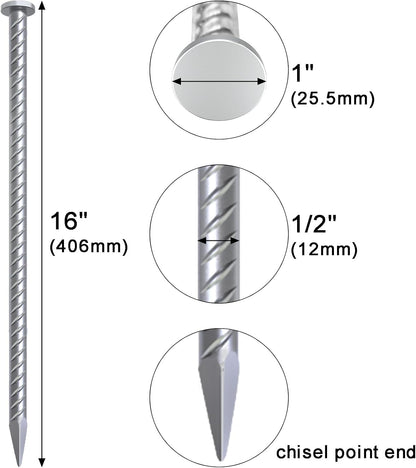 Straight Rebar Stakes 24 Inch Ground Concrete Form Stakes Heavy Duty