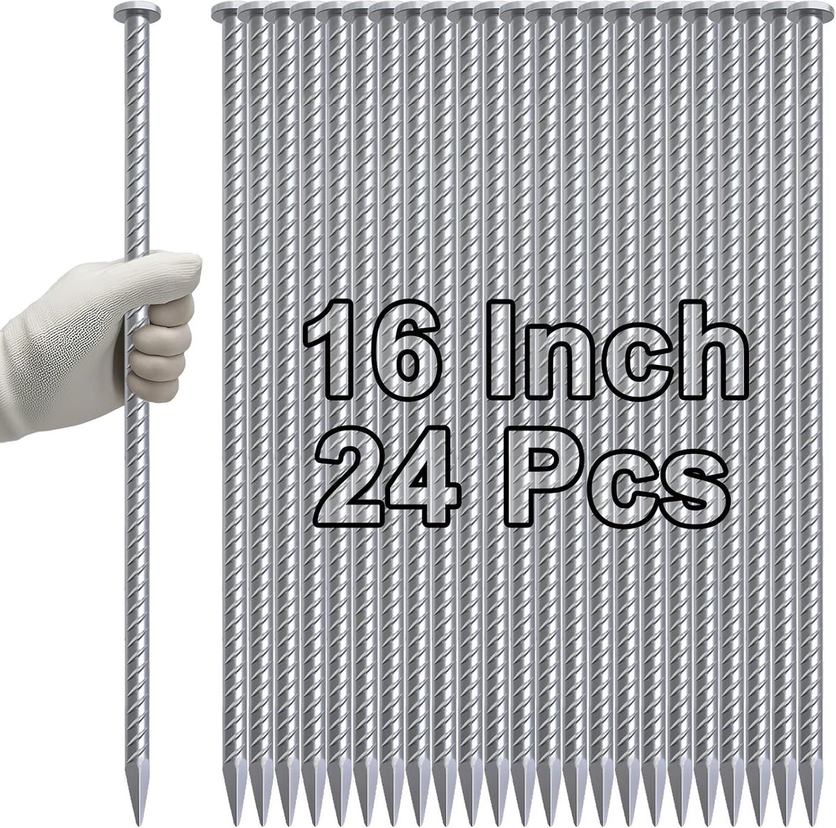 Straight Rebar Stakes 24 Inch Ground Concrete Form Stakes Heavy Duty