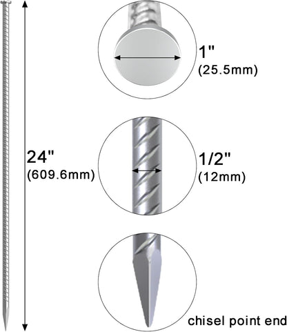 Straight Rebar Stakes 24 Inch Ground Concrete Form Stakes Heavy Duty