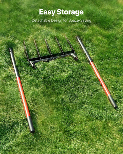 Garden Fork, 4-Tine Gardening Pitchfork with Fiberglass Handle, 45 in Heavy Duty Digging Fork with Y Grip, Forged Steel Spading Fork for Hay Potato Composting Transplanting Aeration