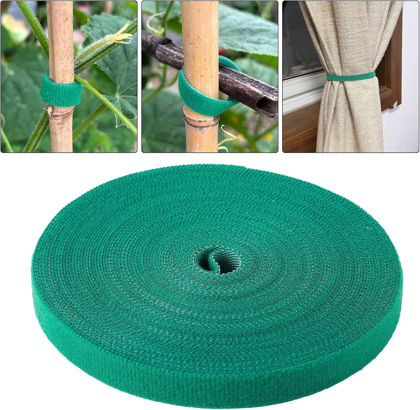 1 roll Garden Tie Green Tape Twist Ties for Plants Tomato Plant Support for Effective Growing for Climbing Plants,Reusable Adjustable Garden Plant Ties Gardening Strap