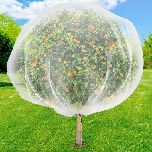 1 Pack 6.9 x 8.5 ft Fruit Tree Netting Covers with Drawstring