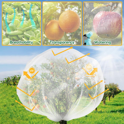 1 Pack 6.9 x 8.5 ft Fruit Tree Netting Covers with Drawstring