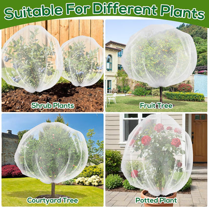 1 Pack 6.9 x 8.5 ft Fruit Tree Netting Covers with Drawstring