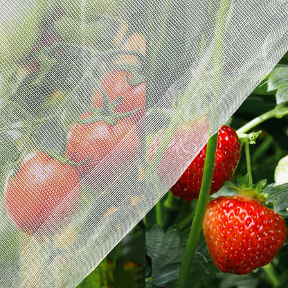 67 Pcs Garden Netting Kit, 10x25 Ft Ultra Mosquito Bird Netting with 6 Hoops & 12 Clips, Fruit Tree Netting for Patio Raised Beds Vegetable Flowers Protection Barrier
