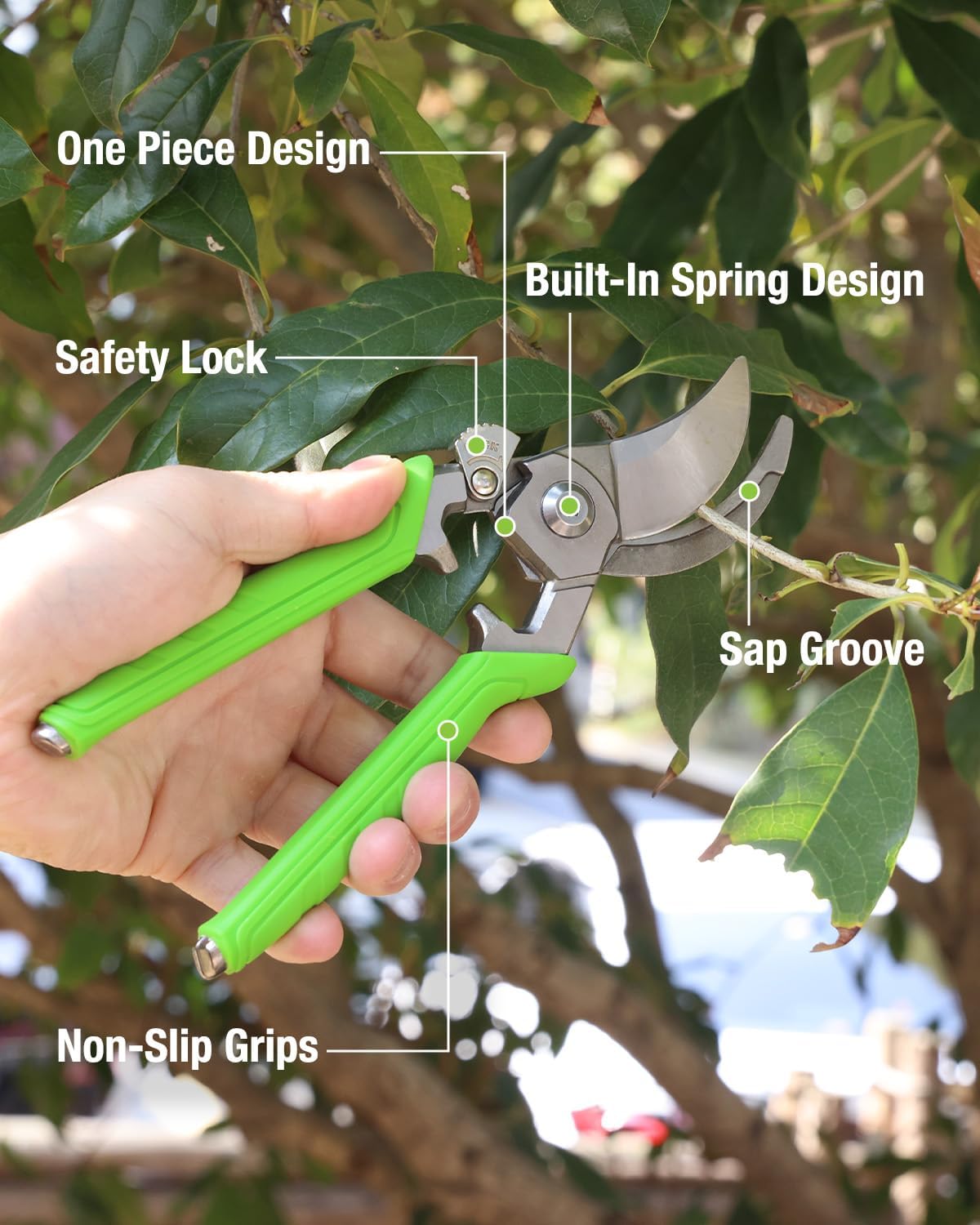 8.5" Bypass Pruning Shears, Professional Forged Garden Shears