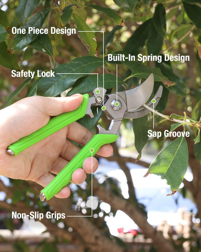 8.5" Bypass Pruning Shears, Professional Forged Garden Shears