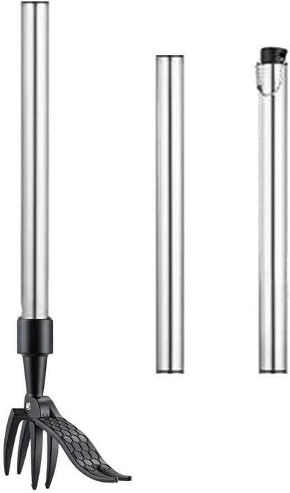 Weed Picker with Handle Stand Up Weed Puller Tool for Garden Adjustable Weeder Weed Removal with Non-Slip Metal Front Claws, Easy to Carry, No Squatting Needed