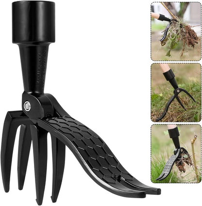 Weed Picker with Handle Stand Up Weed Puller Tool for Garden Adjustable Weeder Weed Removal with Non-Slip Metal Front Claws, Easy to Carry, No Squatting Needed