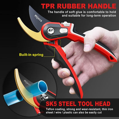 Garden Shears, Heavy Duty Garden Pruning Shears, Sharp Gardening Scissors
