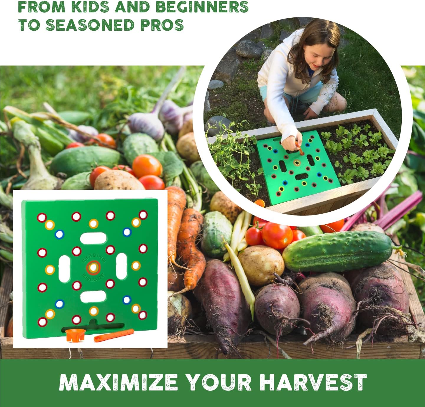 Seeding Square Planting Tool, Seed Planter for Square Foot Gardening Kit