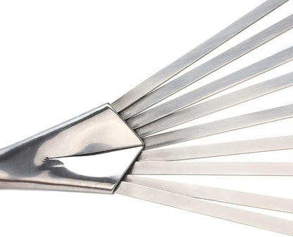 9 Tines Fan Lawn Leaf Hand Rakes Stainless Steel Beech Handle Soil Tille Garden Shrub Rake Small Leaf Rakes for Sweep Leaves & Loose Debris in Garden Lawns Yards 14.5 inch