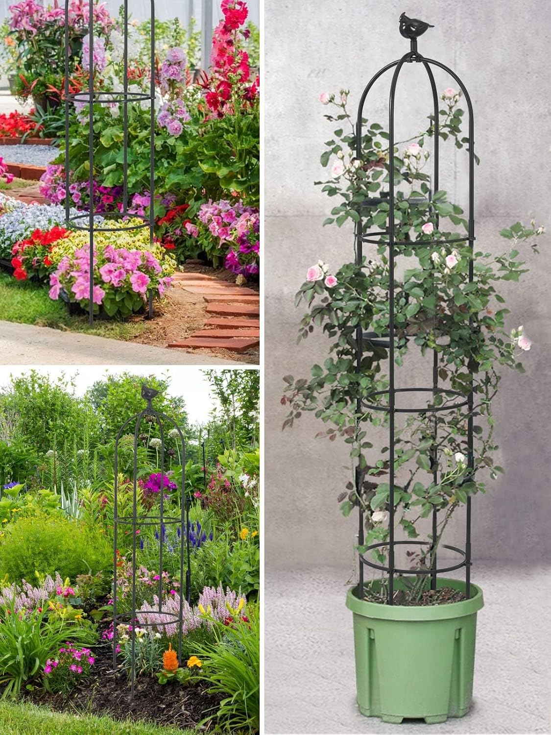 2PCS 6FT Obelisk Trellis for Climbing Plants, Garden Tower Trellis