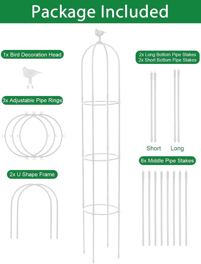 2PCS 6FT Obelisk Trellis for Climbing Plants, Garden Tower Trellis