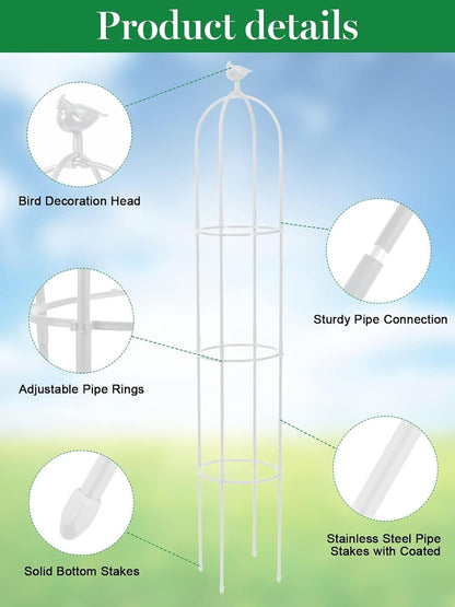 2PCS 6FT Obelisk Trellis for Climbing Plants, Garden Tower Trellis