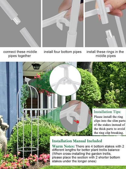 2PCS 6FT Obelisk Trellis for Climbing Plants, Garden Tower Trellis