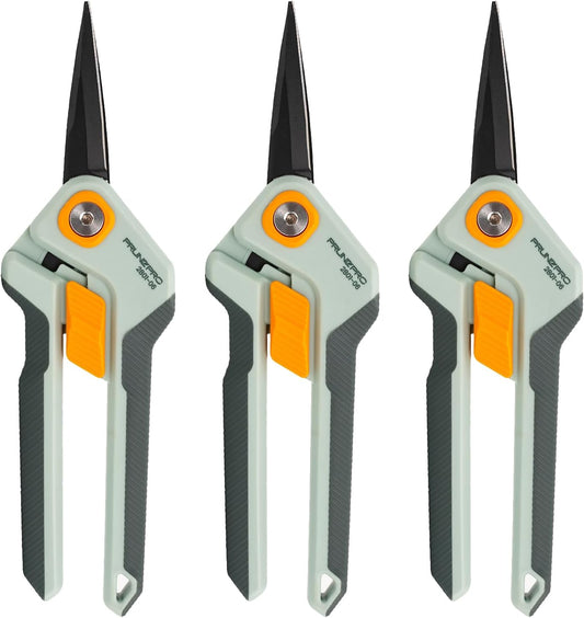 Garden Scissors Pruning Shears Sharp Stainless Steel Non-Stick Teflon Coating Blade for Precise Cuts Garden Snip Bonsai Clippers for Plants Rose Flower 3 Pack