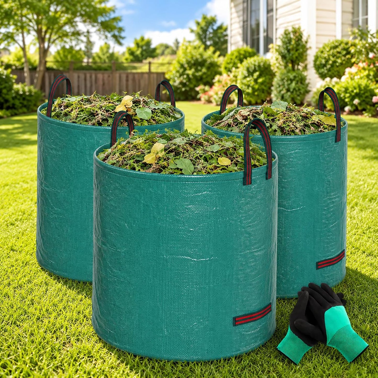 72 Gallon Reusable Yard Waste Bags, 3 Pack